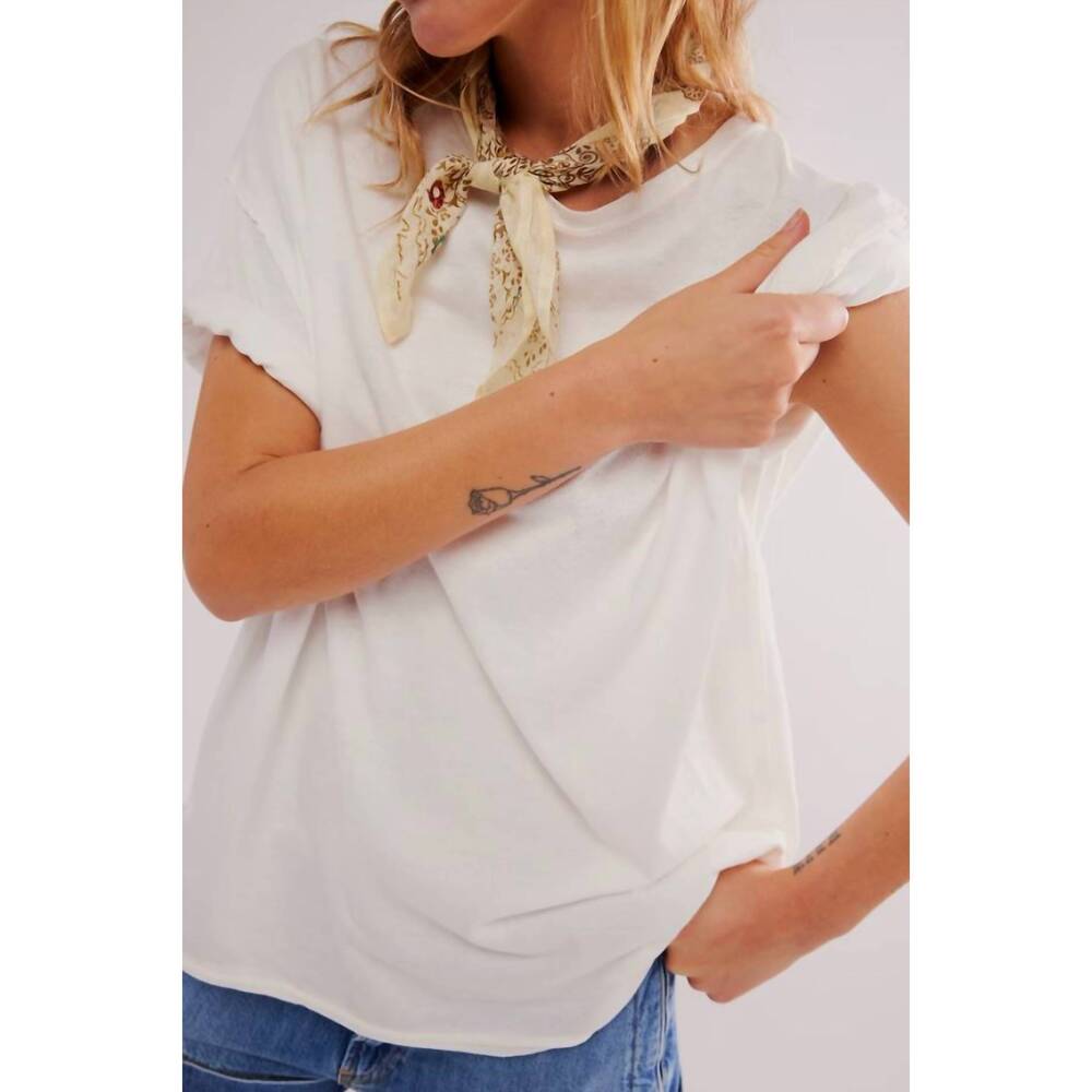 NEW FREE PEOPLE nina crewneck tee in ivory